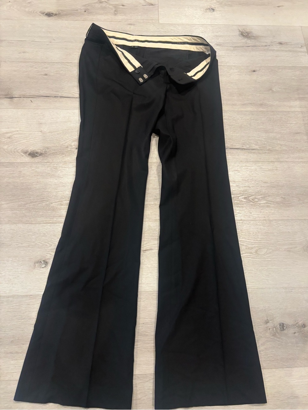 Theory Black Boot-Cut Dress Pants